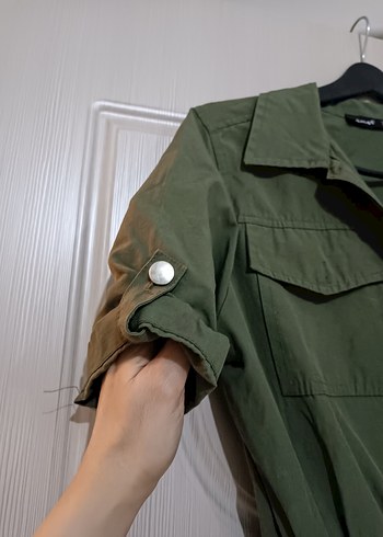 Kadın Kemerli Haki Uzun Tulum - Görsel 5