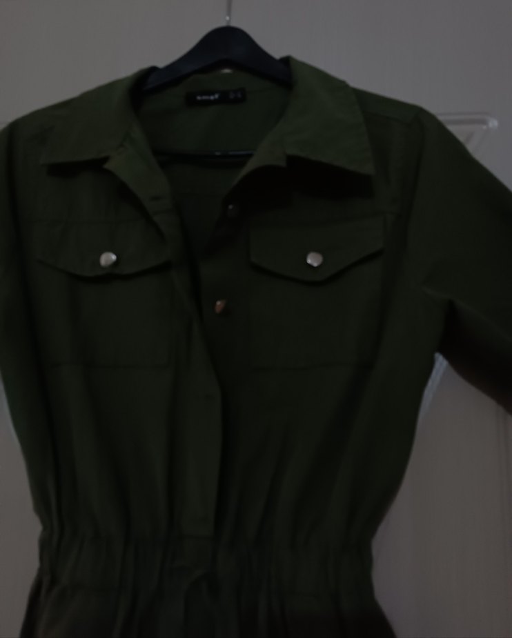 Kadın Kemerli Haki Uzun Tulum - Görsel 3