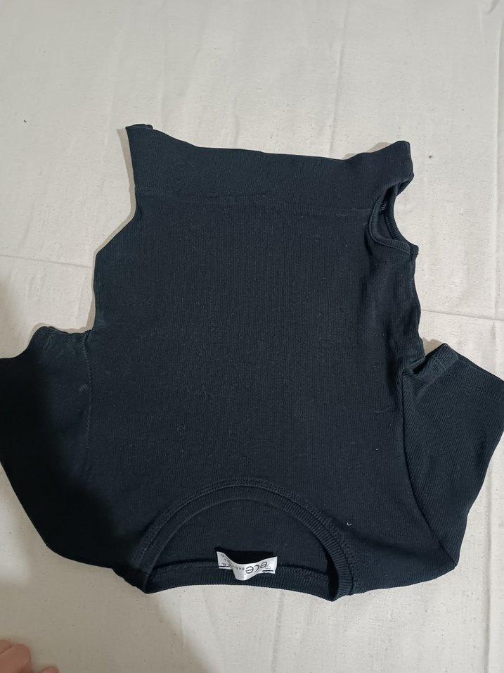 Siyah Kayık Yaka Kolsuz Fit Body - Görsel 2