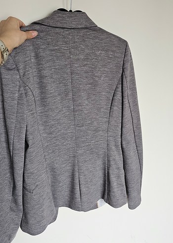 Gri Kadın Düğmeli Blazer Ceket - Görsel 2