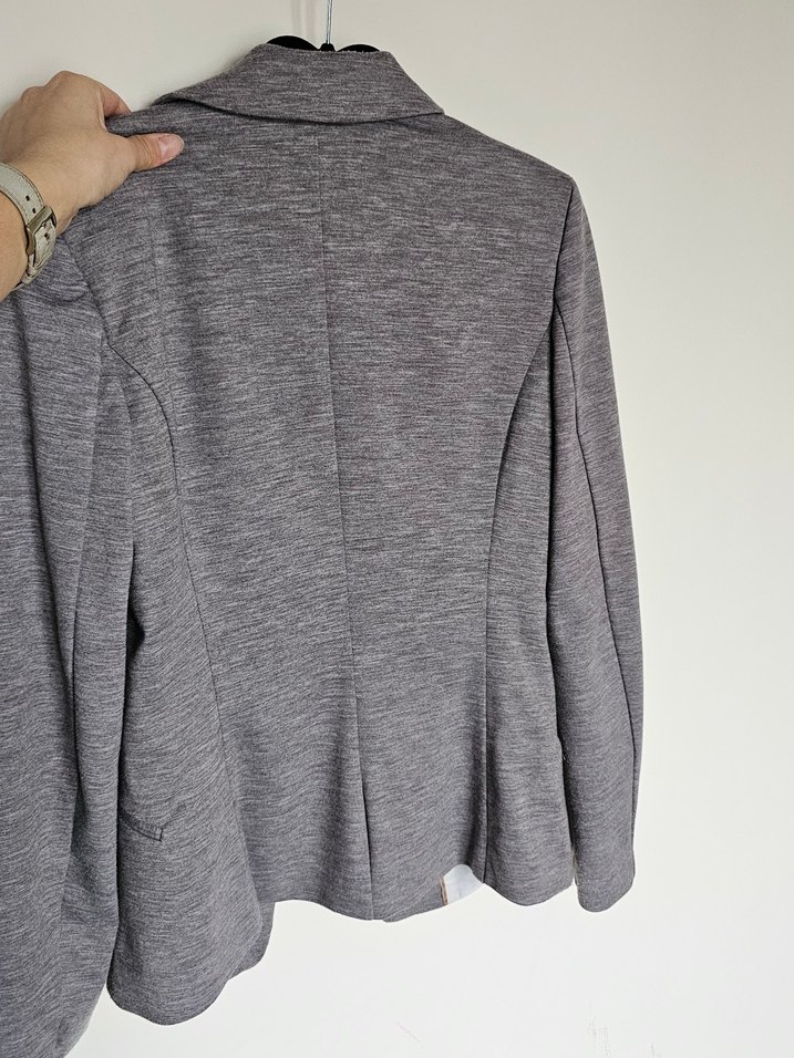 Gri Kadın Düğmeli Blazer Ceket - Görsel 2