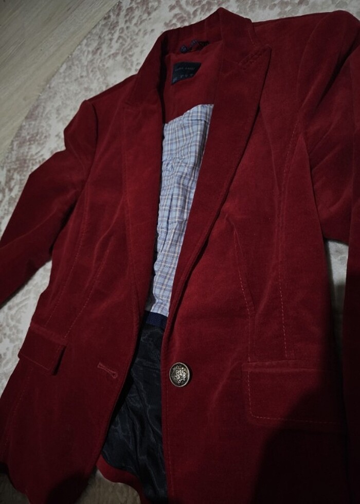 Zara koyu bordo ceket - Görsel 5