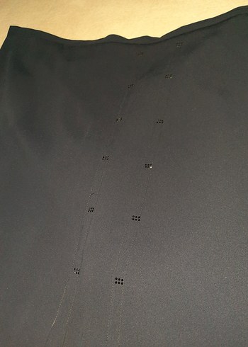 Kadın Lacivert kumaş Uzun Etek - Görsel 2