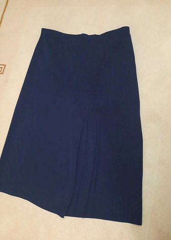 Kadın Lacivert kumaş Uzun Etek - Görsel 3