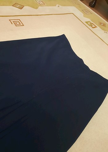 Kadın Lacivert kumaş Uzun Etek - Görsel 4