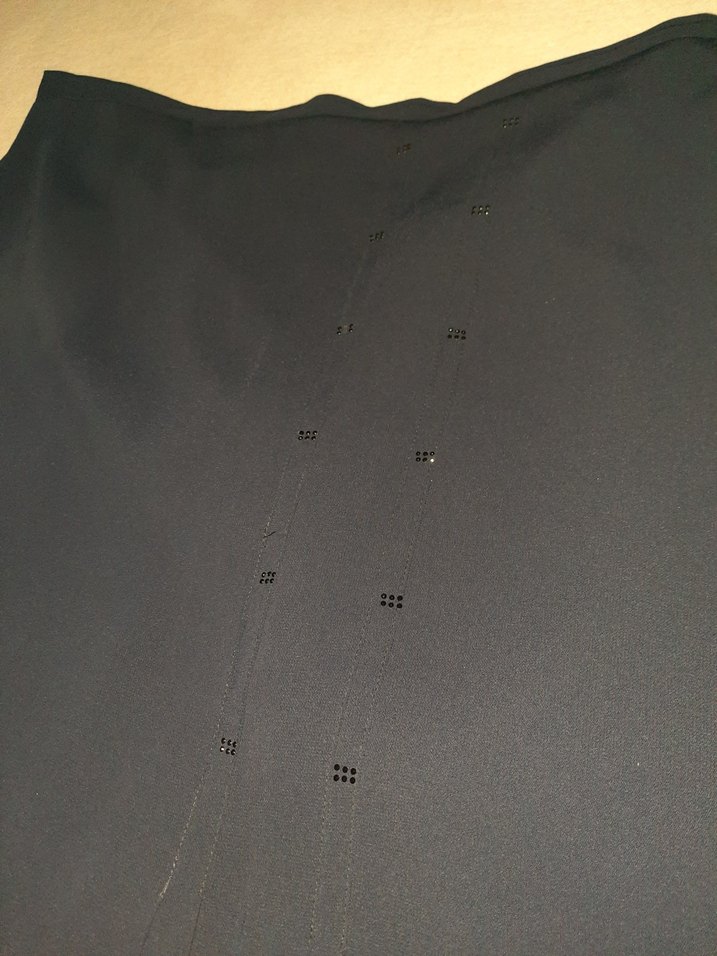 Kadın Lacivert kumaş Uzun Etek - Görsel 2