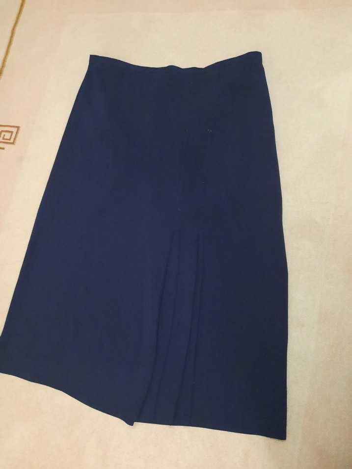 Kadın Lacivert kumaş Uzun Etek - Görsel 3