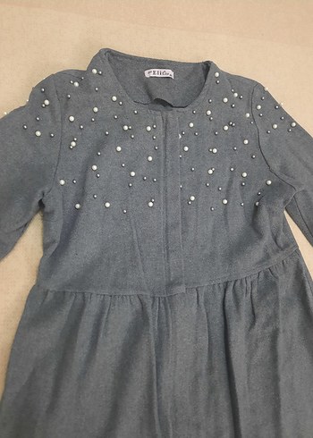 Düğmeli Gri Uzun trnçkot - Görsel 3