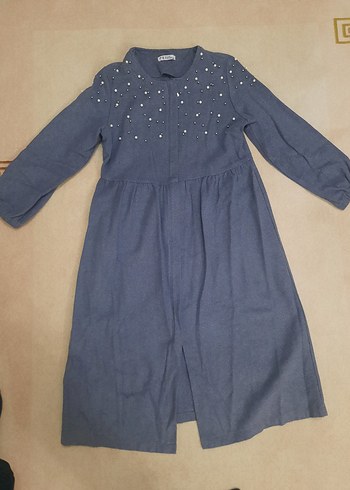 Düğmeli Gri Uzun trnçkot - Görsel 2