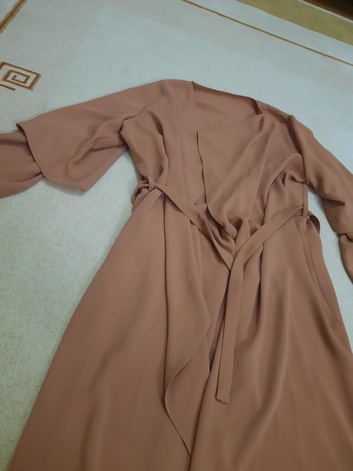 somon rengi Uzun Kollu Bohem Kadın tunik - Görsel 2