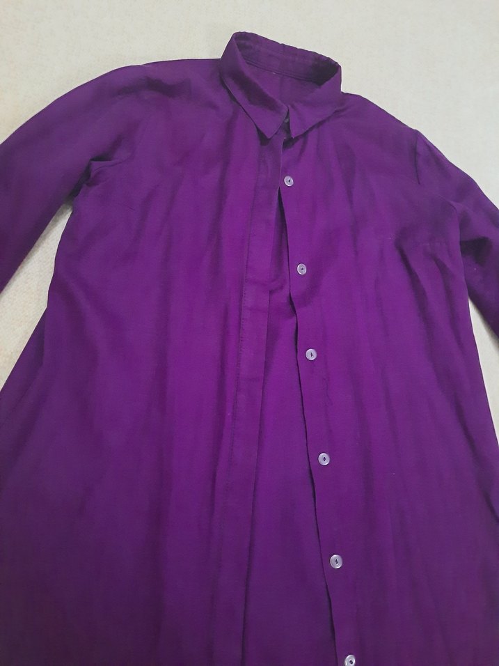 Düğmeli Mor tunik - Görsel 3