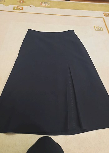 siyah kumaş Piliseli Kadın Etek - Görsel 2