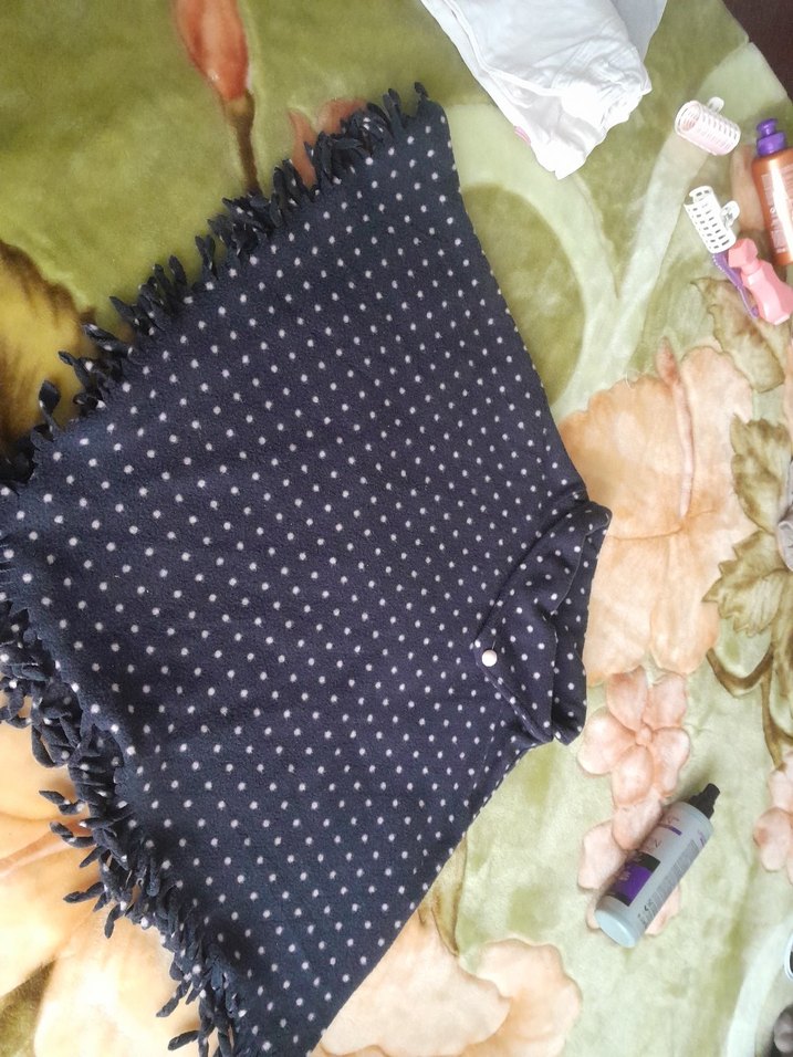 Kız Çocuk Lacivert Puantiyeli Bohem Panço - Görsel 2