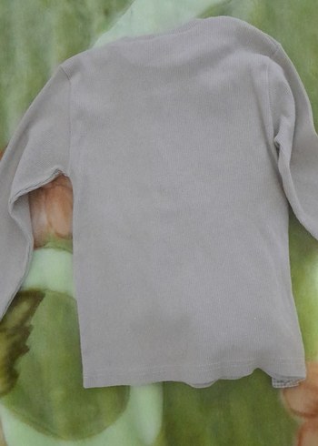 Kız Çocuk Gri Uzun Kollu Fırfırlı Bluz - Görsel 3