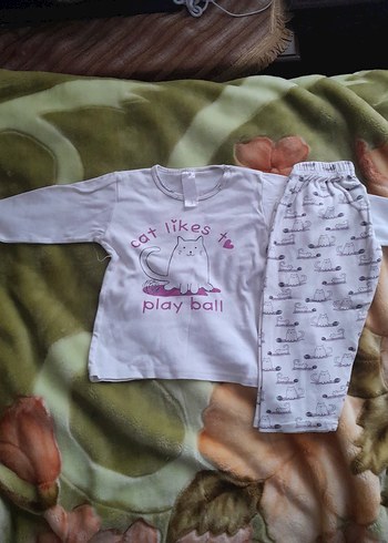 Beyaz Baskılı Uzun Kollu Bebek Kıyafet Takımı - Görsel 4