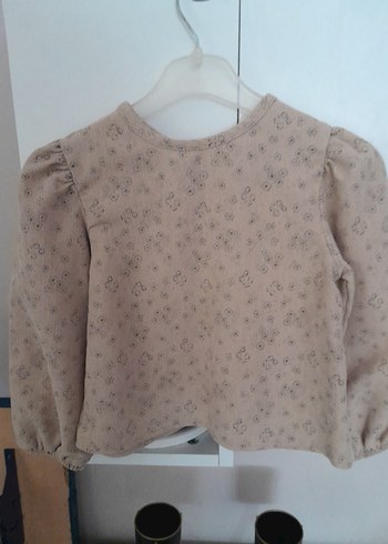 Kız Çocuk Bej Desenli Deri Elbise - Görsel 4