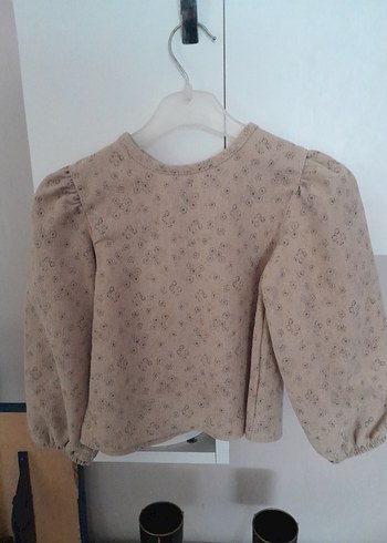 Kız Çocuk Bej Desenli Deri Elbise - Görsel 3