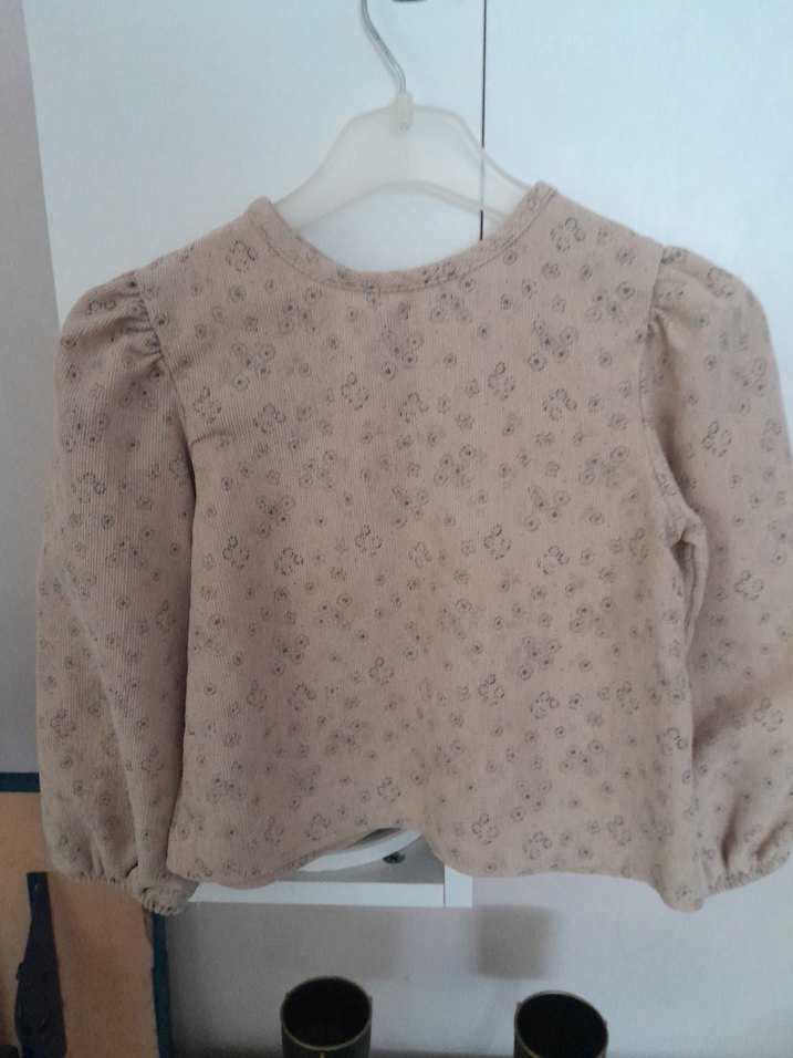 Kız Çocuk Bej Desenli Deri Elbise - Görsel 4