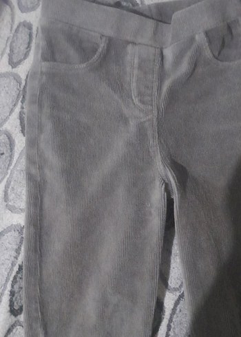 Kız Çocuk Gri Sıkı Kadife Tayt - Görsel 2