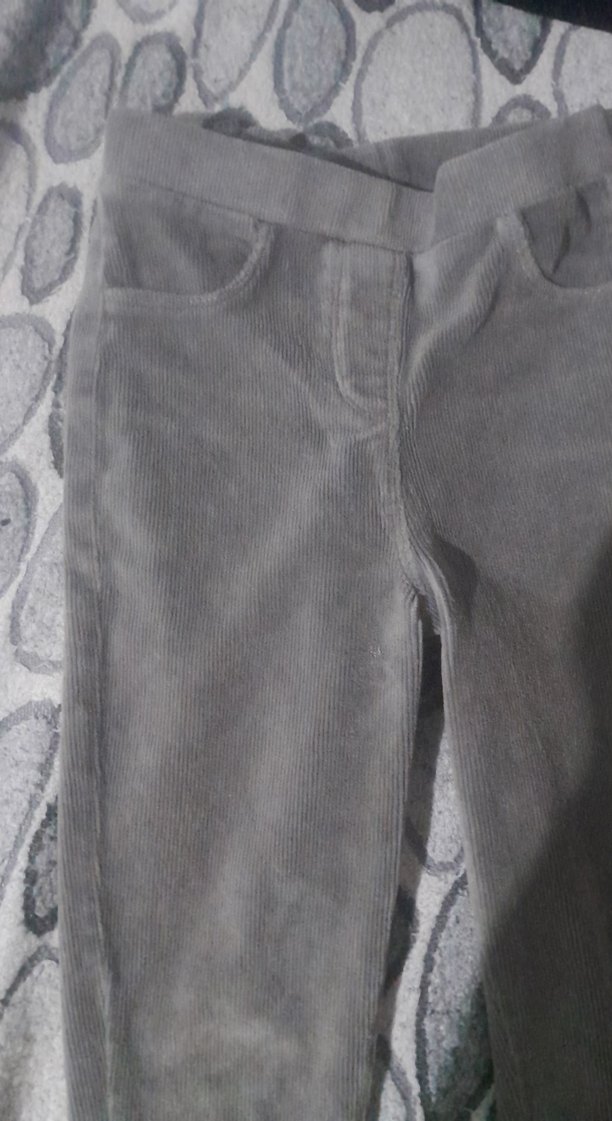 Kız Çocuk Gri Sıkı Kadife Tayt - Görsel 2