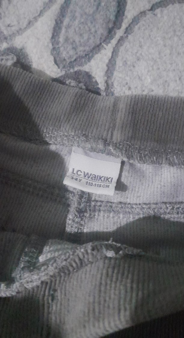 Kız Çocuk Gri Sıkı Kadife Tayt - Görsel 3