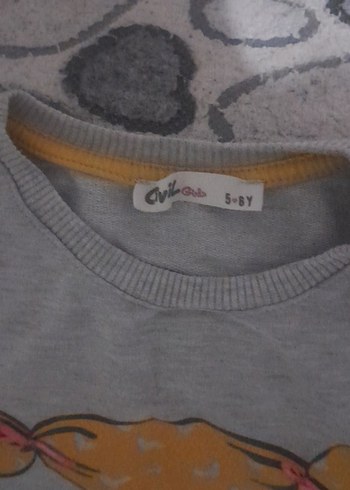 Kız Çocuk Gri Baskılı Sweatshirt - Görsel 3