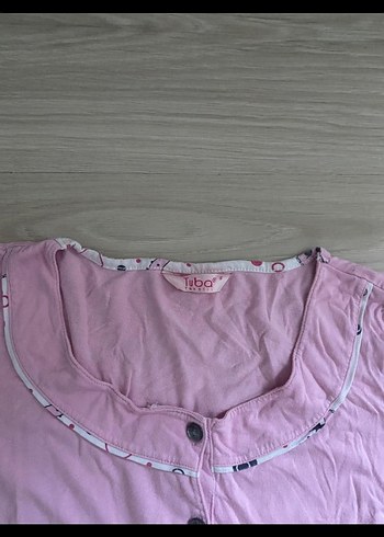 Düğmeli Pembe pijama ustu - Görsel 3