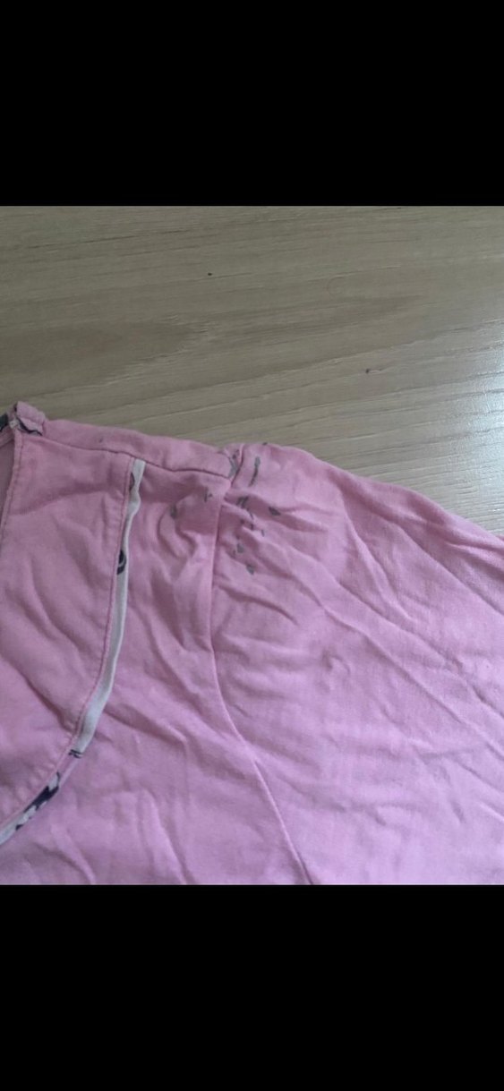 Düğmeli Pembe pijama ustu - Görsel 4