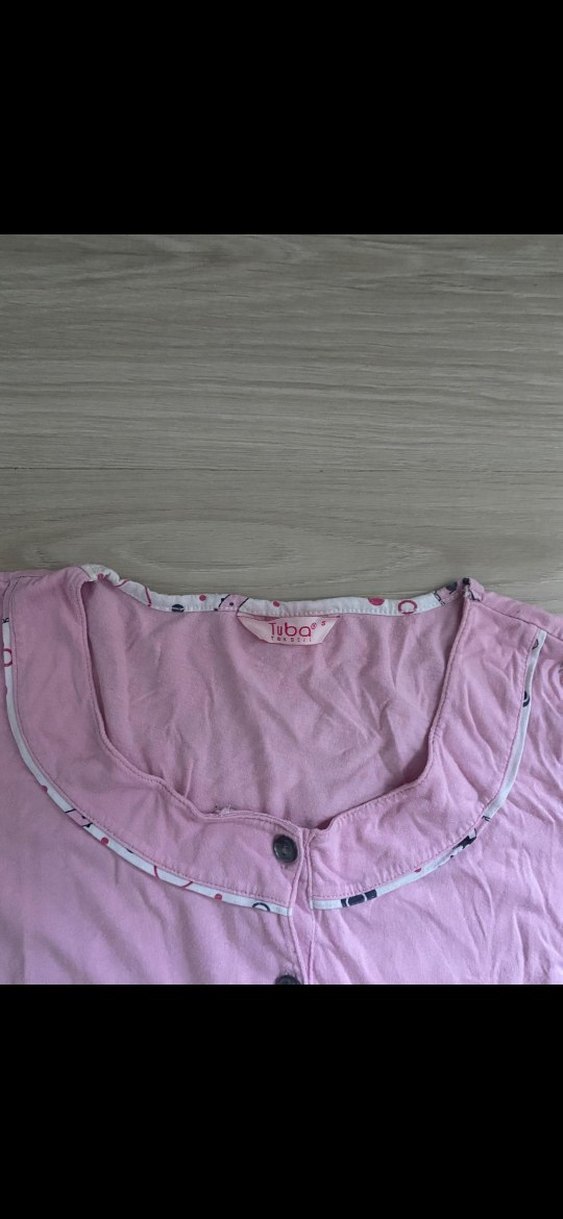 Düğmeli Pembe pijama ustu - Görsel 3