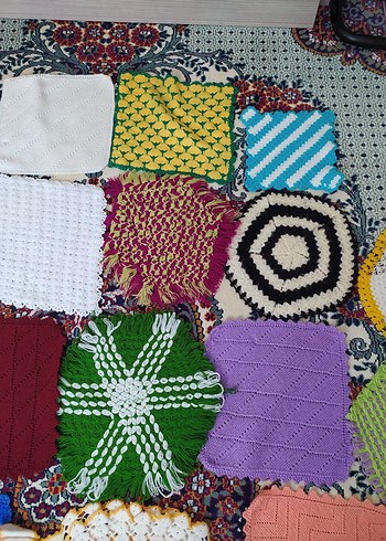 Çok Renkli El Örgüsü Banyo lifleri - Görsel 4