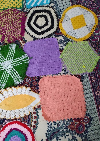 Çok Renkli El Örgüsü Banyo lifleri - Görsel 5