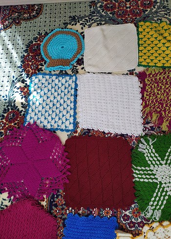 Çok Renkli El Örgüsü Banyo lifleri - Görsel 3