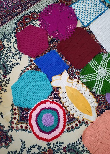 Çok Renkli El Örgüsü Banyo lifleri - Görsel 6