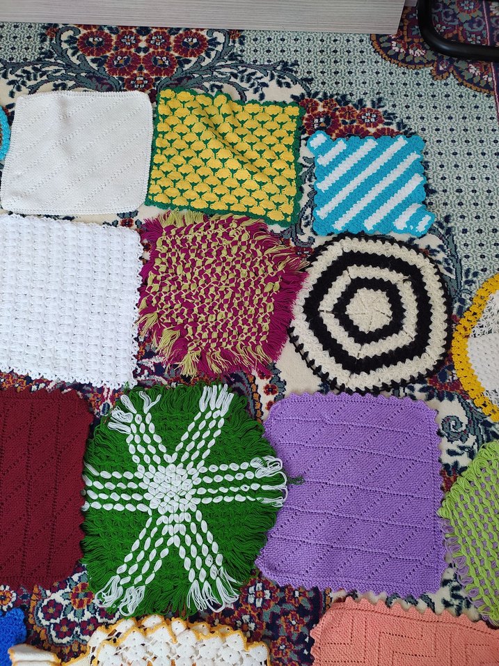 Çok Renkli El Örgüsü Banyo lifleri - Görsel 4