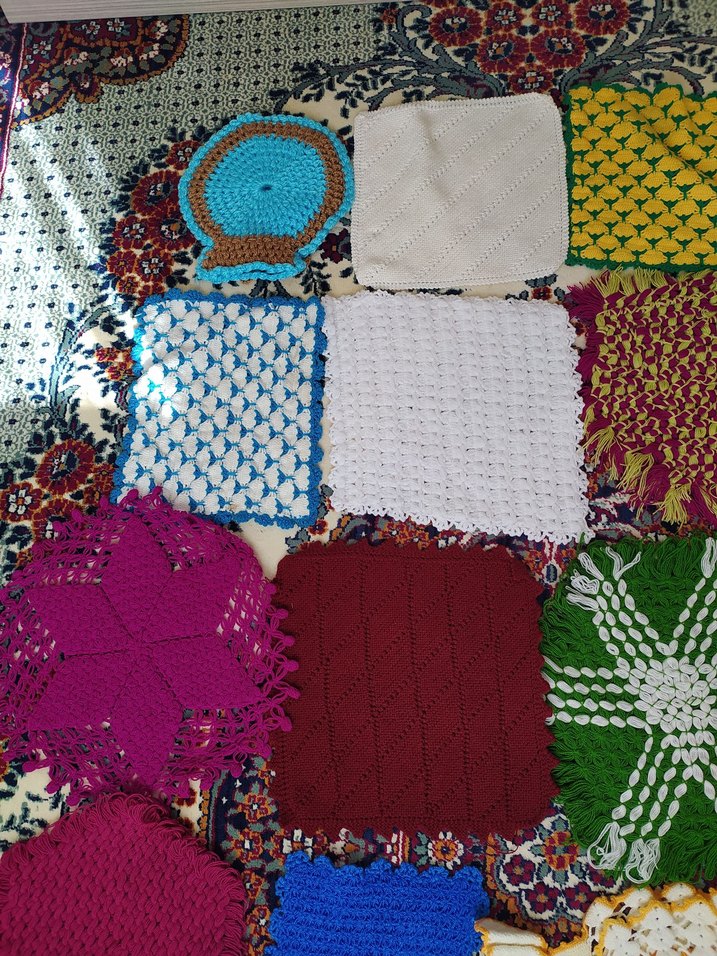 Çok Renkli El Örgüsü Banyo lifleri - Görsel 3