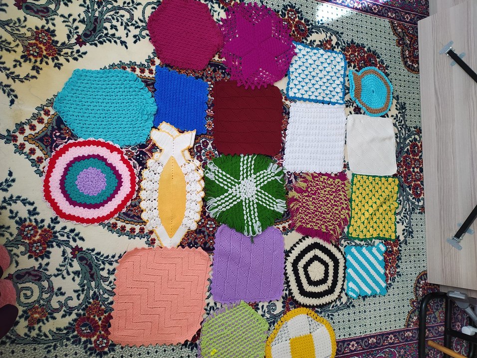 Çok Renkli El Örgüsü Banyo lifleri - Görsel 2