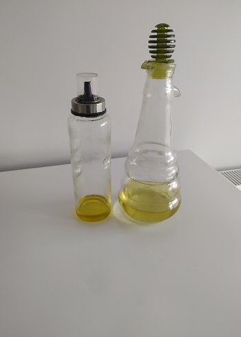 Açık haki renkli cam yağlık seti - Görsel 4