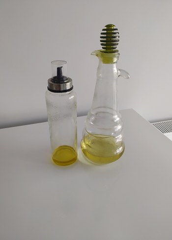 Açık haki renkli cam yağlık seti - Görsel 2