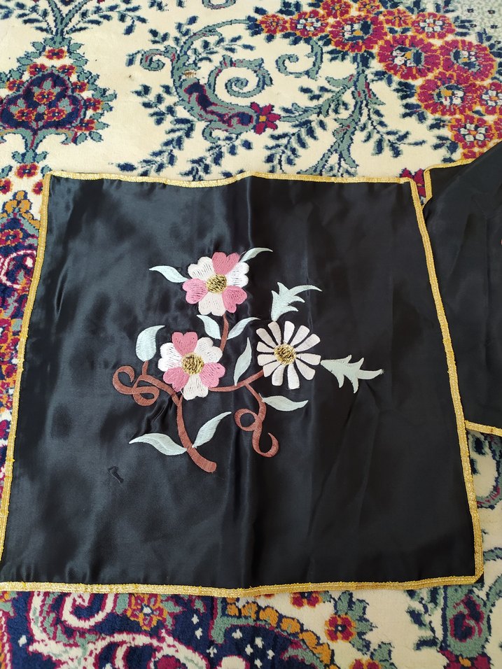 Nakışlı Siyah Dekoratif Yastık Kılıfı - Görsel 2