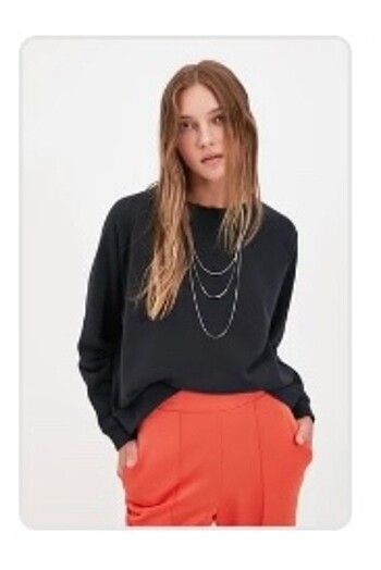 Lacivert Basic Örme İnce Sweatshirt