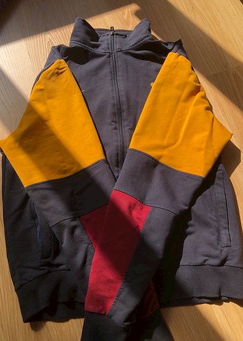 Nike Fermuarlı Baskılı Erkek Gri Sweatshirt