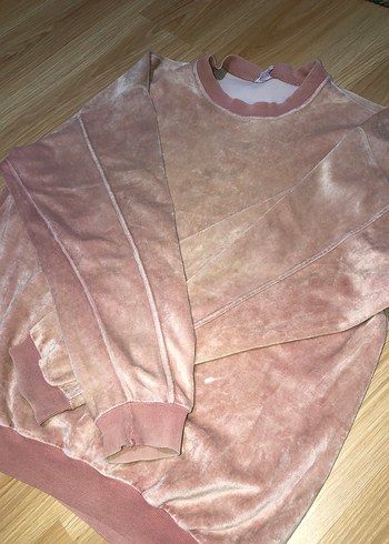 Diğer Pembe Kadife Kadın Sweatshirt