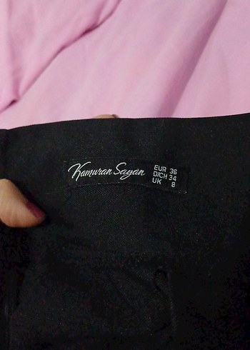 Drapeli Siyah Midi Kadın Etek - Görsel 3