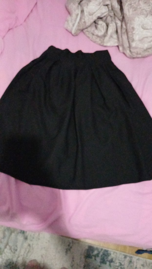 Drapeli Siyah Midi Kadın Etek - Görsel 2