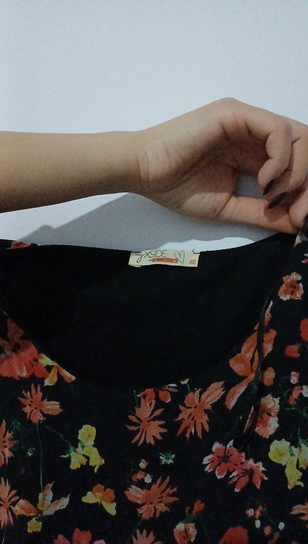 Çiçek Desenli Bohem Midi Elbise - Görsel 2