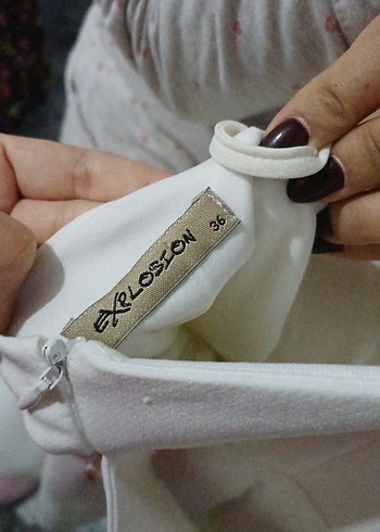 Beyaz Mini Straplez Fırfırlı Abiye Elbise - Görsel 4