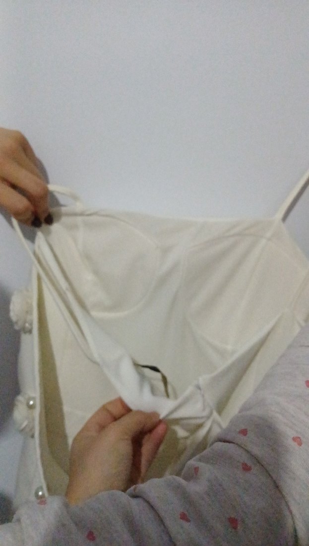 Beyaz Mini Straplez Fırfırlı Abiye Elbise - Görsel 5