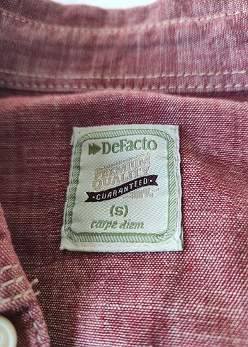 DeFacto marka Bordo Düğmeli Uzun Kollu Keten Gömlek - Görsel 3