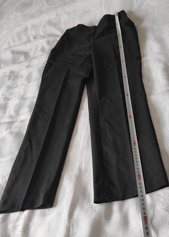 Kadın Siyah Kumaş Kemerli Pantolon - Görsel 6