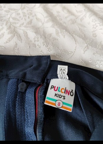 lacivert Pilili Midi Kadın Etek - Görsel 3